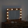 vidaXL Vanity Mirror with LED Strip Lights Smoked Oak 60 x 45 x 18 cm