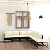 vidaXL Garden Lounge Set Black frame with cream white cushions