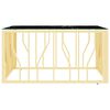 vidaXL Coffee Table Gold and Black Marble Stainless Steel and Tempered Glass