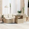 vidaXL Garden Sofa Set with Cushion 7 pcs Beige Poly rattan