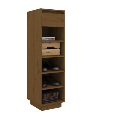 vidaXL Shoe Cabinet Honey Brown 11.8"x13.4"x41.3" Solid Wood Pine