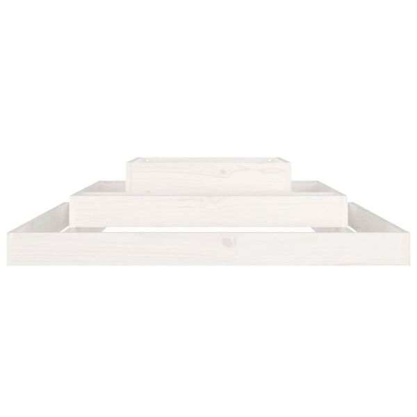 vidaXL Planter White Solid Pine Wood Large Decorative Inlays