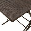 vidaXL Patio Dining Set Brown PE Rattan Stackable Garden Dining Set