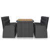 vidaXL Outdoor Dining Set Black