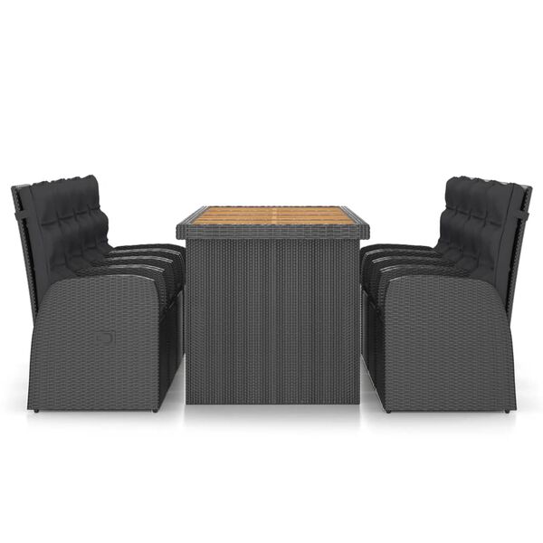 vidaXL Outdoor Dining Set Black