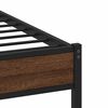 vidaXL Bed Frame Brown oak Steel and engineered wood King Bed Frame