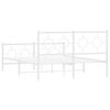 vidaXL Bed Frame White Powder-Coated Steel 55 x 79 in Bed Frame
