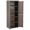 vidaXL Garden Cabinet Brown 100% Polypropylene 25.6 x 17.7 x 67.7 in