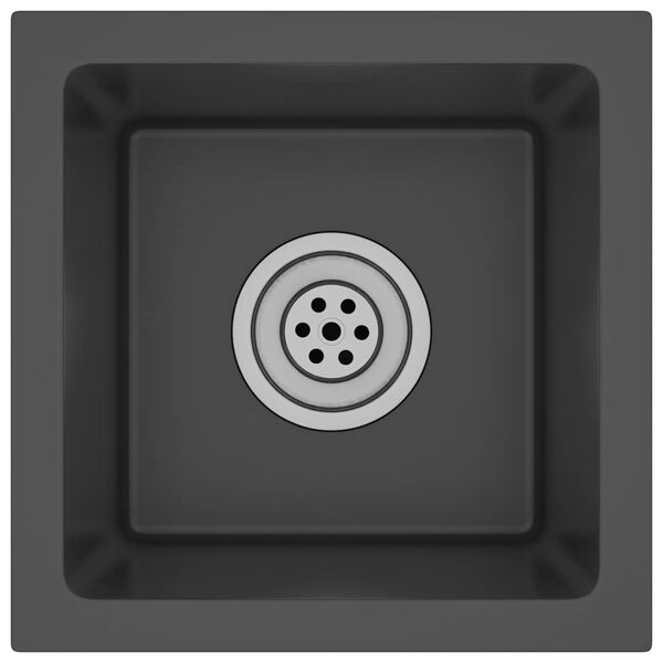 vidaXL Handmade Kitchen Sink Black Stainless Steel