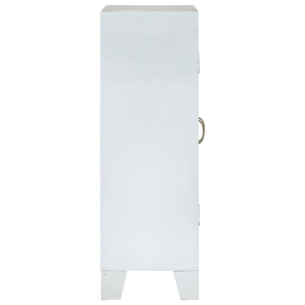vidaXL Sideboard White 21.7"x11.8"x35.4" Solid Wood Acacia