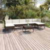 vidaXL Garden Lounge Set Brown, Cream White