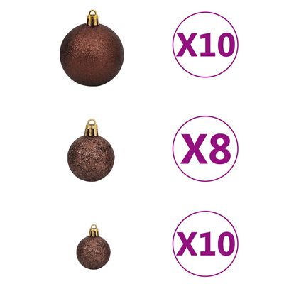 vidaXL Artificial Pre-lit Christmas Tree with Ball Set Pink 94.5" PVC