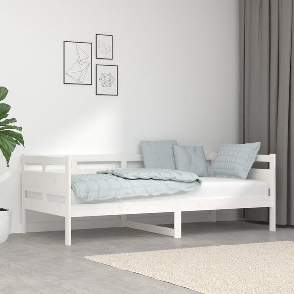 vidaXL Day Bed White Solid pine wood, plywood Single