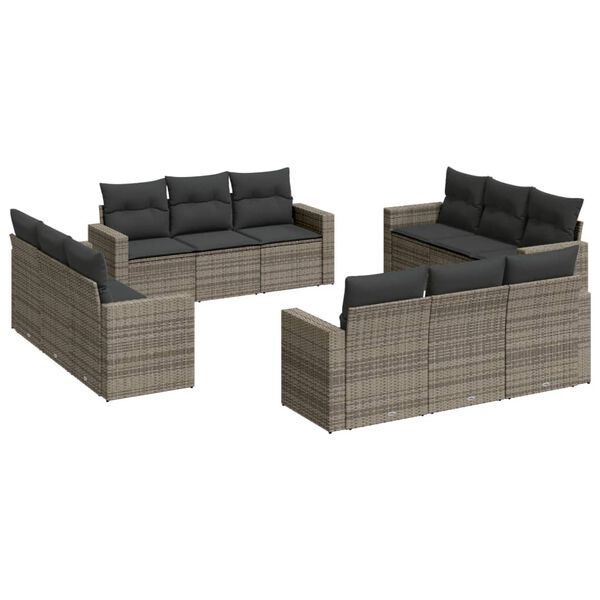 vidaXL Garden Sofa Set Grey