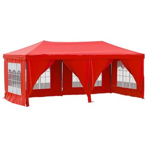 vidaXL Folding Party Tent with Sidewalls Red 9.8'x19.7'