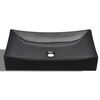 vidaXL Ceramic Bathroom Sink Basin Black Rectangular