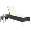 vidaXL Sun Lounger Set of 2 Black PE rattan Standard
