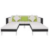 vidaXL Garden Sofa Black Steel frame, PE rattan, Tempered glass Medium