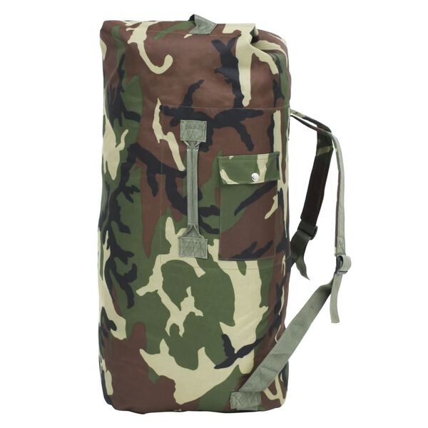 vidaXL Army-Style Duffel Bag 22.5 gal Camouflage