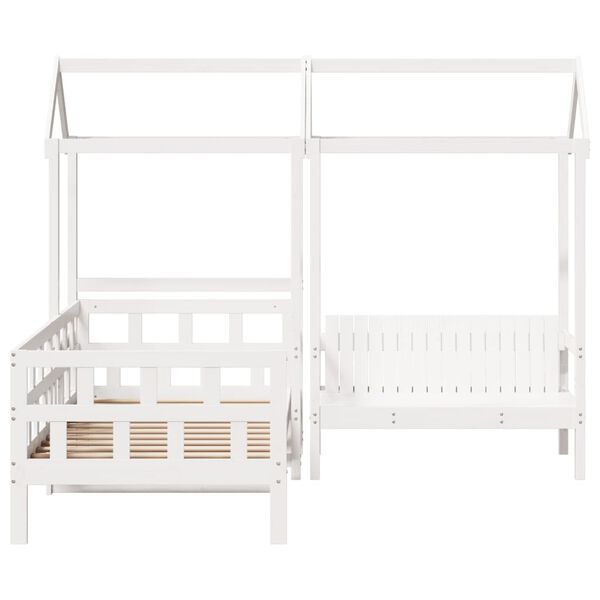 vidaXL Day Bed Set White Solid pine wood, Plywood Twin