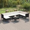 vidaXL Garden Lounge Set Black, Cream White