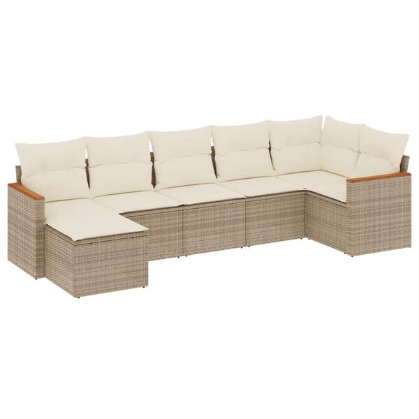 vidaXL Garden Sofa Set Beige, Cream