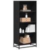 vidaXL Bookcase Black Engineered wood, metal Medium Bookcase