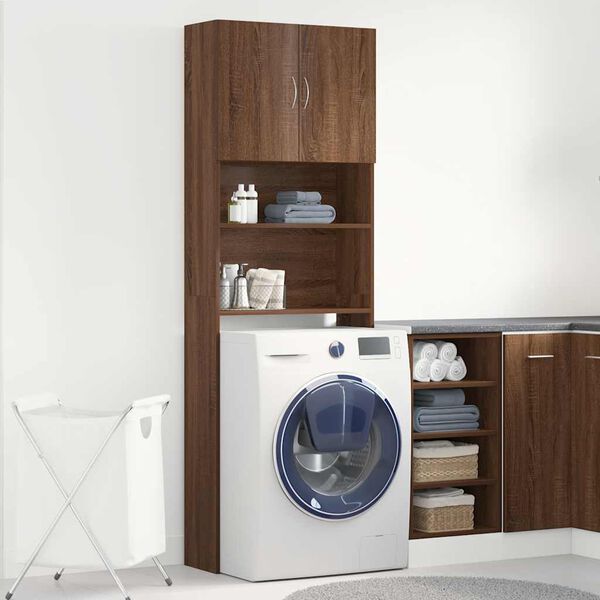 vidaXL Washing Machine Cabinet Brown Oak 25.2x9.4x74.8" Engineered Wood