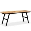 vidaXL Bench Brown, Black Reclaimed teak, Steel