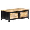 vidaXL Coffee Table Black and Brown Solid Mango Wood Medium Rectangular