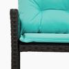 vidaXL Garden Sofa Black sofa with blue cushions