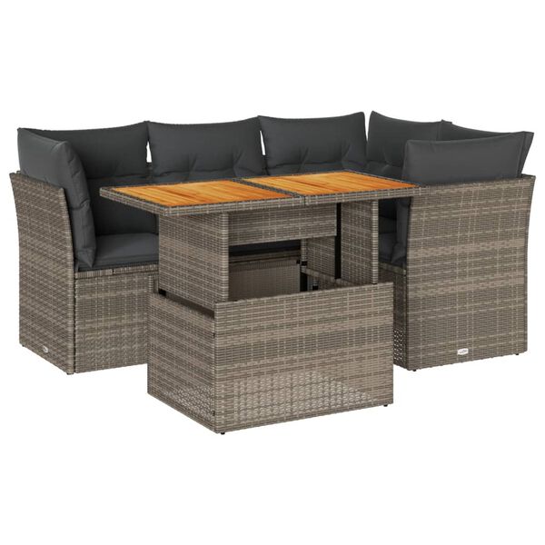 vidaXL Garden Sofa Set Grey