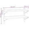 vidaXL Wall Shelf Silver Stainless steel 39.4 x 11.8 x 23.6 in