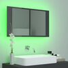 vidaXL LED Mirror Cabinet High gloss grey Engineered wood, Acrylic 31.5 in