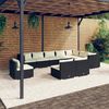 vidaXL Garden Lounge Set Black, Cream