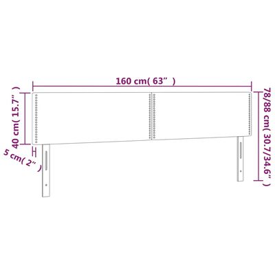 vidaXL Headboards 2 pcs Light Gray 31.5"x2"x30.7"/34.6" Fabric