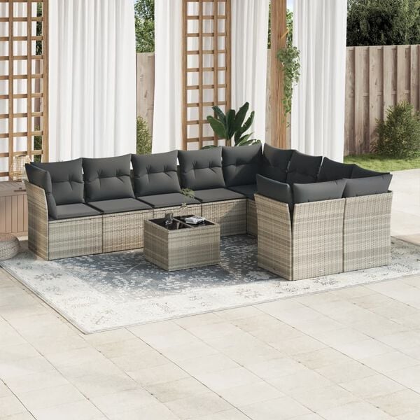 vidaXL Garden Sofa Set Light Grey, Dark Grey