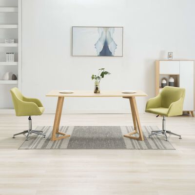 vidaXL Swivel Dining Chairs 2 pcs Green Fabric
