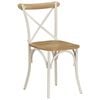 vidaXL Cross Chair Set of 6 White Solid mango wood, steel