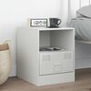 vidaXL Bedside Cabinet White Cold-rolled steel Small Bedside Cabinet