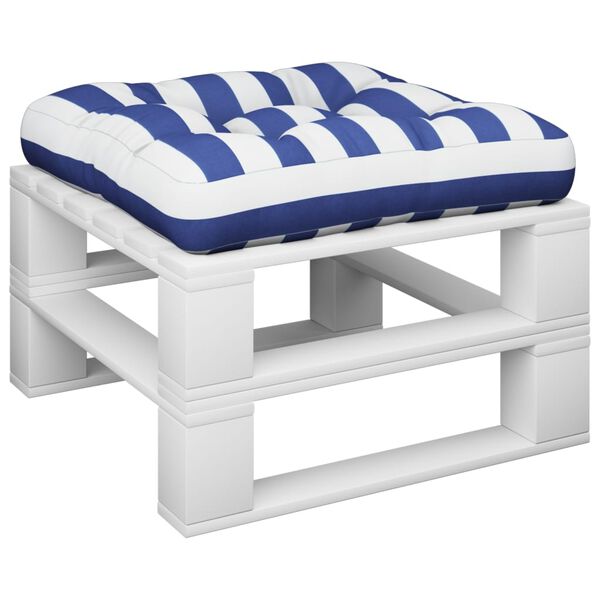 vidaXL Pallet Cushion Blue and White Stripe Oxford fabric (100% polyester)