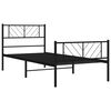 vidaXL Metal Bed Frame Black Powder-Coated Steel Small Single Bed Frame
