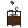 vidaXL Bedside Cabinet Set of 2 Brown Oak Engineered wood, Iron