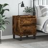 vidaXL Bedside Cabinet Smoked Oak Engineered Wood Medium Bedside Cabinet