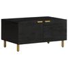 vidaXL Coffee Table Black Engineered wood, solid mango wood, brass Medium