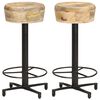vidaXL Bar Stool Set of 2 Natural Wood and Black