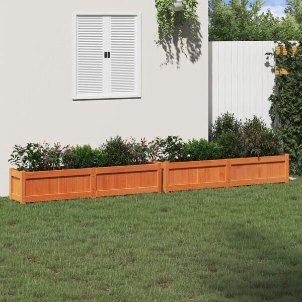 vidaXL Garden Planter Set of 2 Wax Brown Solid Pine Wood Large