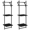 vidaXL Wall Shelf Set of 2 Black Engineered wood, metal Medium
