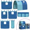 vidaXL Kids'Loft Bed Black and Blue Solid Pine Wood, Polyester Curtains