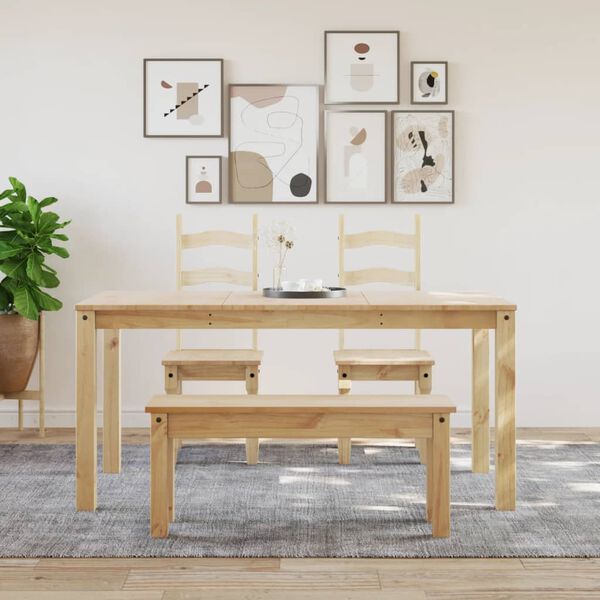 vidaXL Dining Table Honey Solid Pine Wood 63.0 x 31.5 x 29.5 in